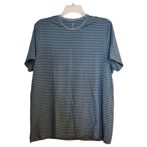 H&M Men's Blue Striped Shirt Slim fit  Kj0717F - Picture 1 of 3